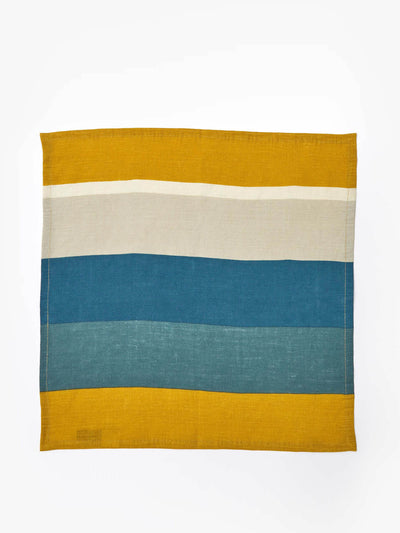 The Conran Shop Bold Striped Napkin in ochre and teal at Collagerie