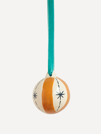 The Drawing Room Hand painted ceramic bauble - stripe at Collagerie