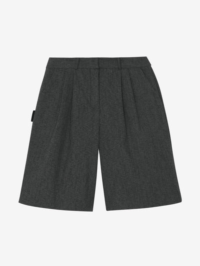 The Frankie Shop Isara pleated dark grey shorts at Collagerie