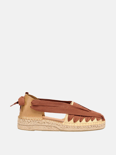 The Hambledon Soc Brown Cotton Espadrilles at Collagerie