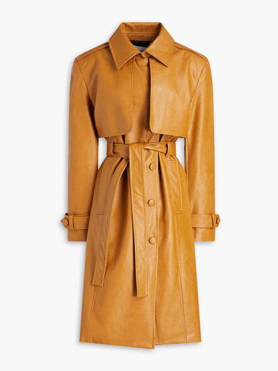 Each x Other Belted faux leather trench coat at Collagerie