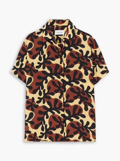 Matteau Printed silk organic crepe de chine shirt at Collagerie