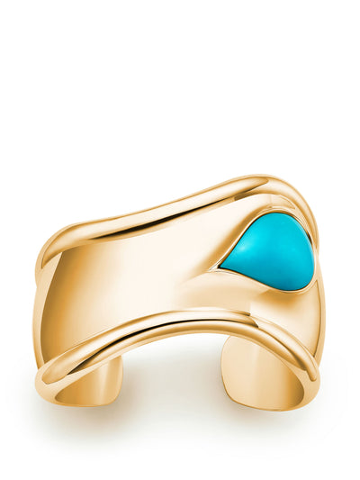 Tiffany & Co Small bone cuff in yellow gold with turquoise at Collagerie