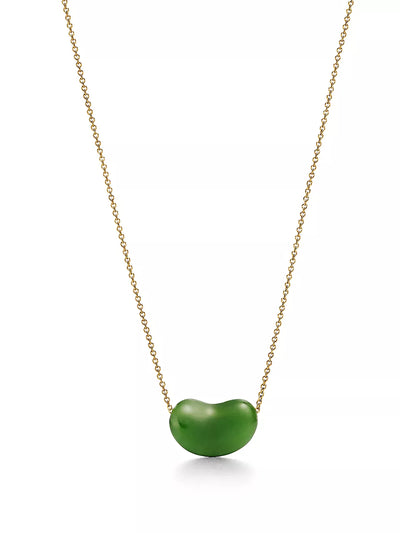 Tiffany & Co. Elsa Peretti 18kt gold and green jade Bean pendant at Collagerie