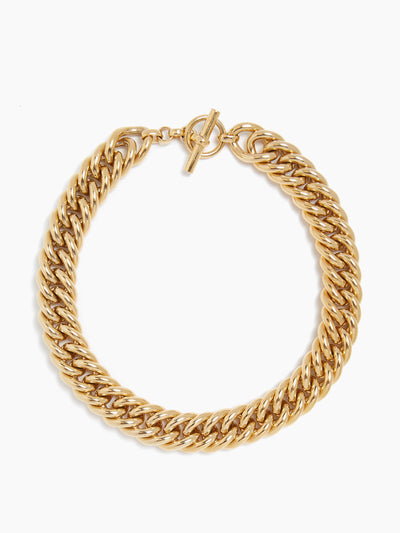 Tilly Sveaas Giant gold curb chain necklace at Collagerie