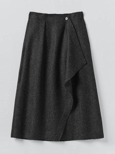 Toast Boiled wool twill wrap skirt at Collagerie