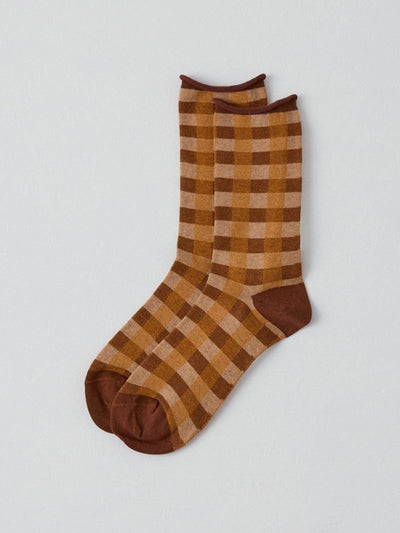 Toast Check cotton cashmere socks at Collagerie