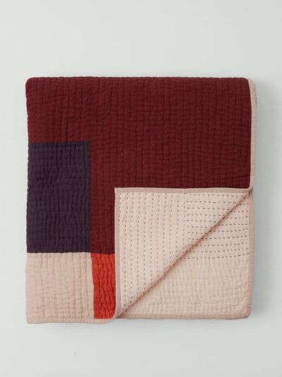 Toast Colour block patchwork quilt at Collagerie