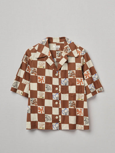 Toast Coral print poplin shirt at Collagerie