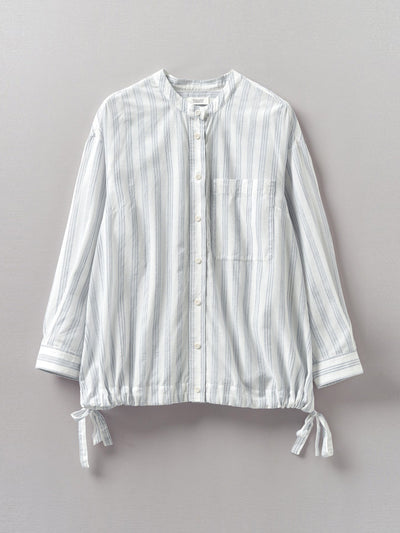 Toast Drawstring hem stripe cotton shirt at Collagerie