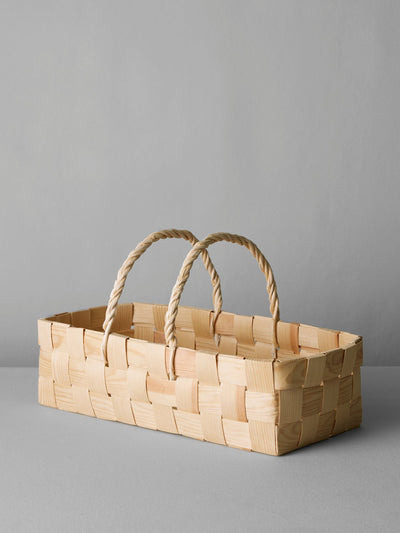 Toast Pine strip woven trug at Collagerie