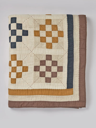 Toast Hand-stitched cotton patchwork quilt at Collagerie