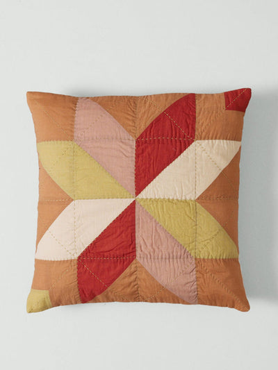 Toast Tiled star patchwork cushion cover at Collagerie