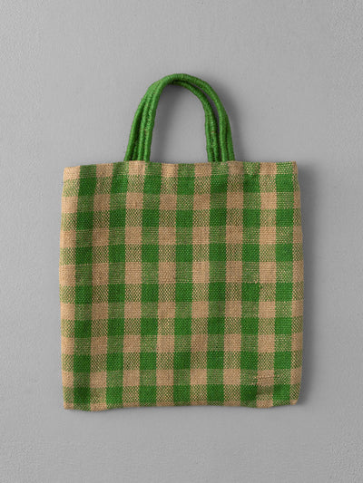 Toast Turtle bags check jute tote bag at Collagerie