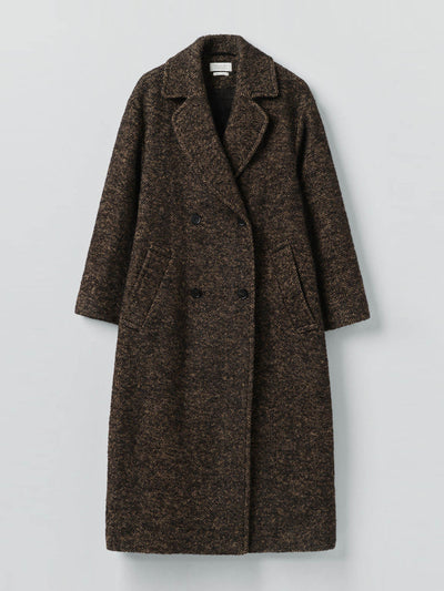 Toast Wool tweed herringbone coat at Collagerie