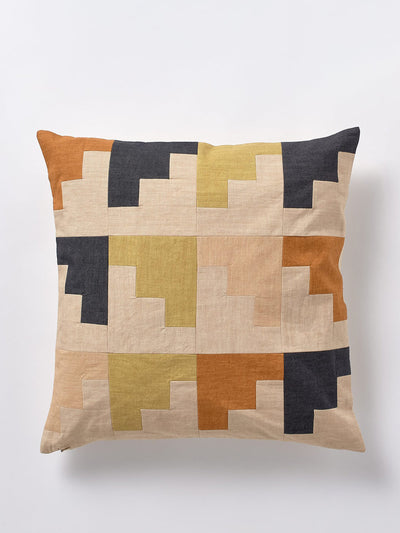 Toast Gala patchwork cushion cover at Collagerie