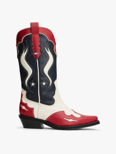 Tommy Hilfiger Archive leather signature cowboy boots at Collagerie