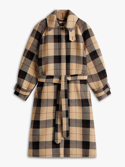 Tommy Hilfiger Check wool blend oversized belted coat at Collagerie