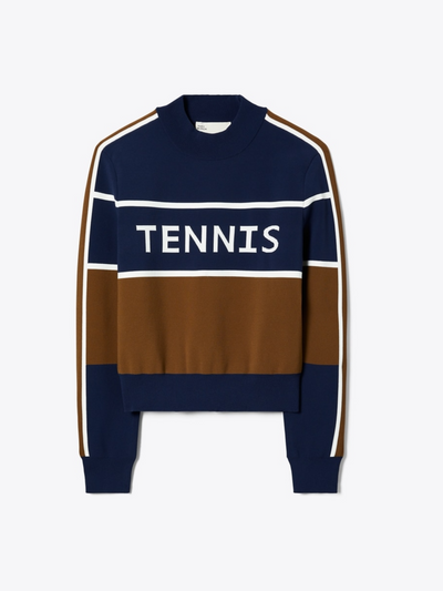 Tory Burch Cropped tech nylon tennis sweater at Collagerie