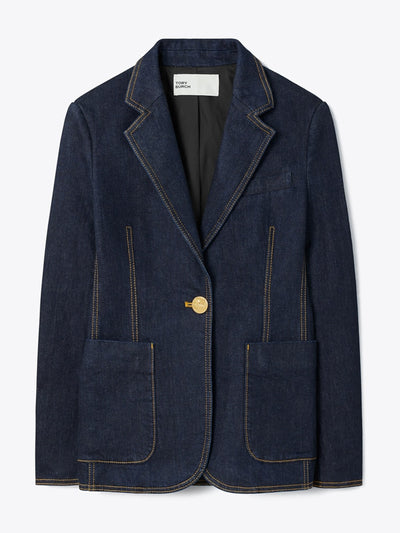 Tory Burch Denim blazer at Collagerie