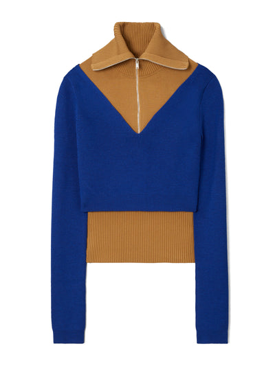 Tory Burch Double layered zip pullover at Collagerie