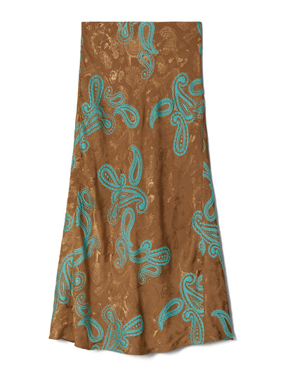 Tory Burch Satin paisley skirt at Collagerie