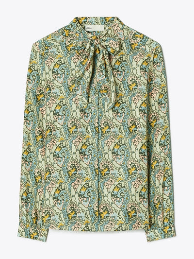 Tory Burch Silk bow blouse at Collagerie