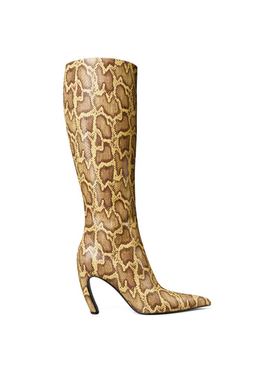 Tory Burch Tall snake-embossed leather boots at Collagerie