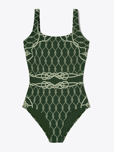 Tory Burch Printed tank swimsuit at Collagerie