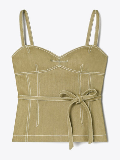 Tory Burch Spaghetti strap cotton twill top at Collagerie