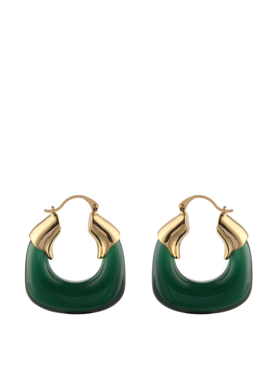 Tout Jewellery Statement chunky resin hoop earrings in green at Collagerie