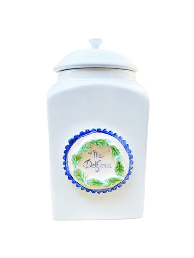 Tricia Lowenfield Design Personalized wreath cookie jar at Collagerie