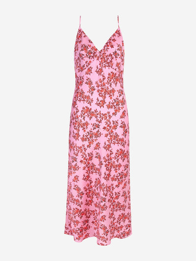Emilia Wickstead Pink red roses Trinny slip nightdress at Collagerie