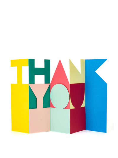 Trouva Colourful fold out Thank You card at Collagerie