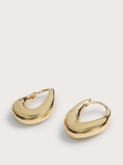 The White Company Gold plated chunky mini hoop earrings at Collagerie