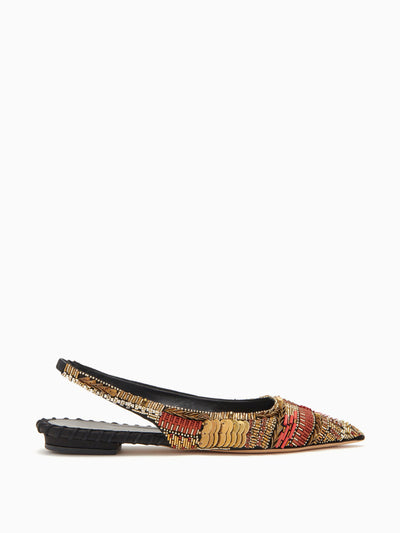 Ulla Johnson Isadora Embellished Sling Back Flat at Collagerie