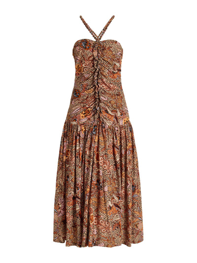 Ulla Johnson Brown floral midi dress at Collagerie