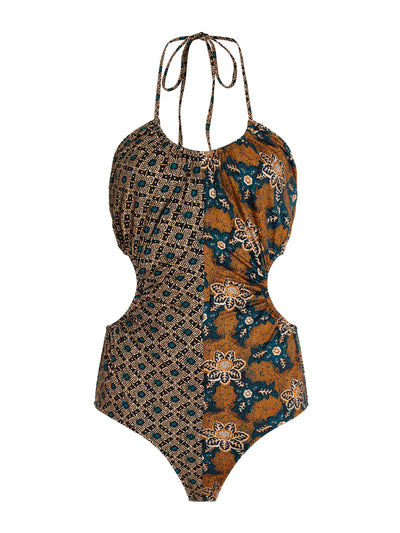 Ulla Johnson Paisley two-tone printed swimsuit at Collagerie