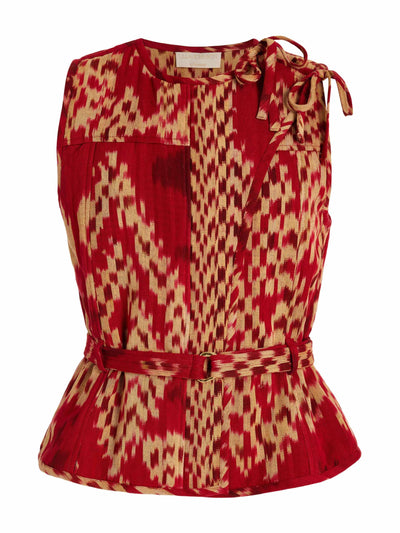 Ulla Johnson Red printed cotton vest at Collagerie