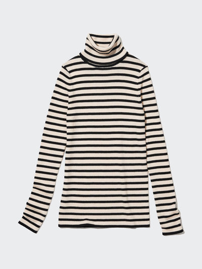 Uniqlo Merino ribbed striped turtleneck jumper at Collagerie