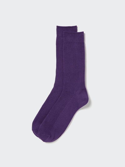 Uniqlo Ribbed socks in purple at Collagerie