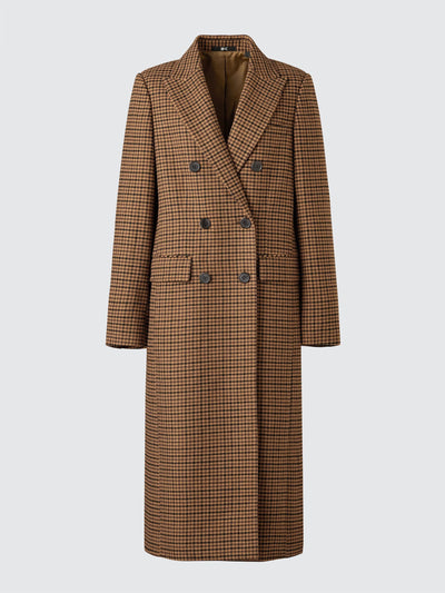 Uniqlo : C Brown double-breasted long coat at Collagerie