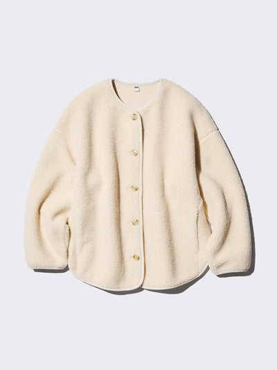 Uniqlo Pile lined fleece oversized cardigan at Collagerie