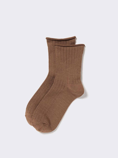 Uniqlo HEATTECH crew-top roll thermal socks at Collagerie