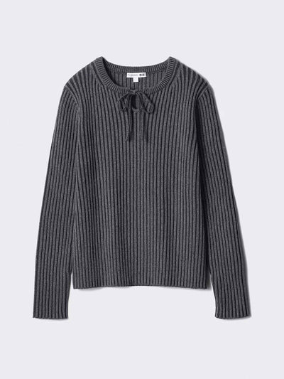 Uniqlo: JW Anderson Ribbed tie neck jumper at Collagerie