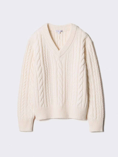 Uniqlo: JW Anderson Cable knit v neck jumper at Collagerie