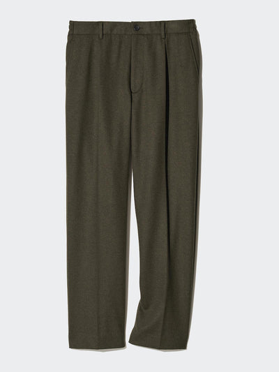 Uniqlo Pleated wide trousers (brushed jersey) at Collagerie