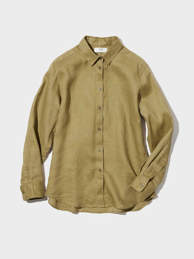 Uniqlo Green linen shirt at Collagerie