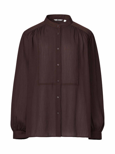 Uniqlo : C Dark brown voluminous blouse at Collagerie