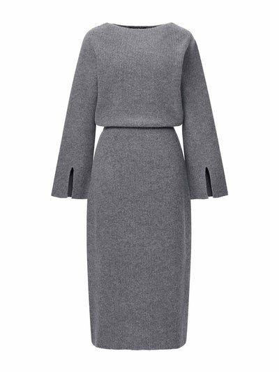 Uniqlo : C Grey long sleeved knitted dress at Collagerie